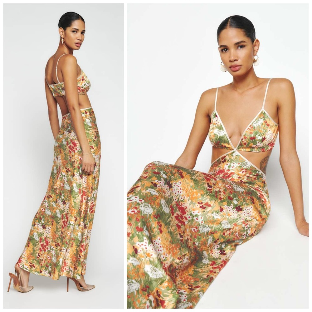 New Reformation Poppies Silk Dress Size 2